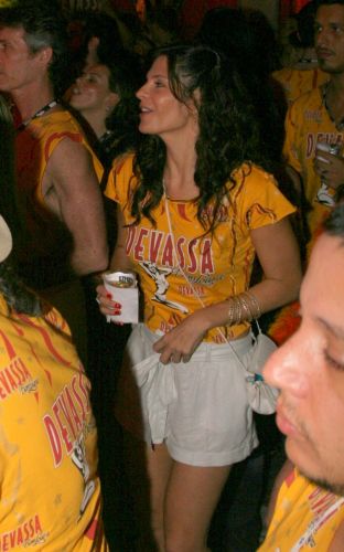 Helena Ranaldi toma cerveja e curte o som de Diogo Nogueira em camarote do Carnaval do Rio de Janeiro (07/03/2011)