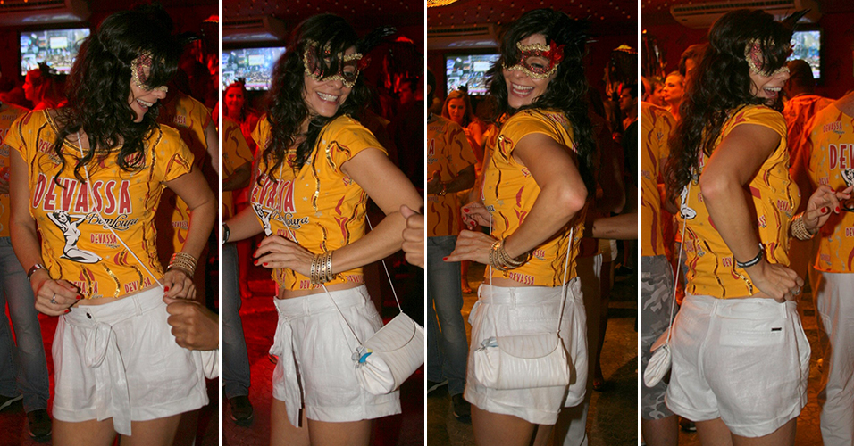 Helena Ranaldi samba no camarote de uma cervejaria no Carnaval do Rio de Janeiro (7/3/2011)