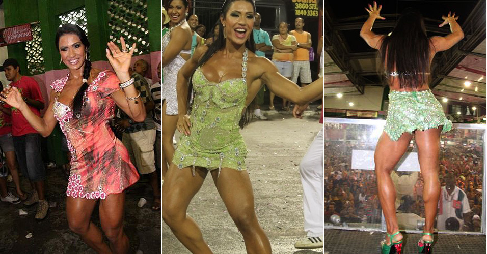 A dançarina Gracyanne Barbosa tem 27 anos e estreou no Carnaval em 2007, como rainha de bateria da Mangueira, no Rio. Em 2011, Gracyanne é a rainha da Império de Casa Verde. A dançarina mede 1,72 m e pesa 68 kg. Medidas: 101 cm de quadril e 98 cm de busto