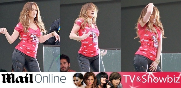 Fotos divulgadas pelo jornal britânico Daily Mail de Jennifer Lopez usando a camiseta do camarote Brahma